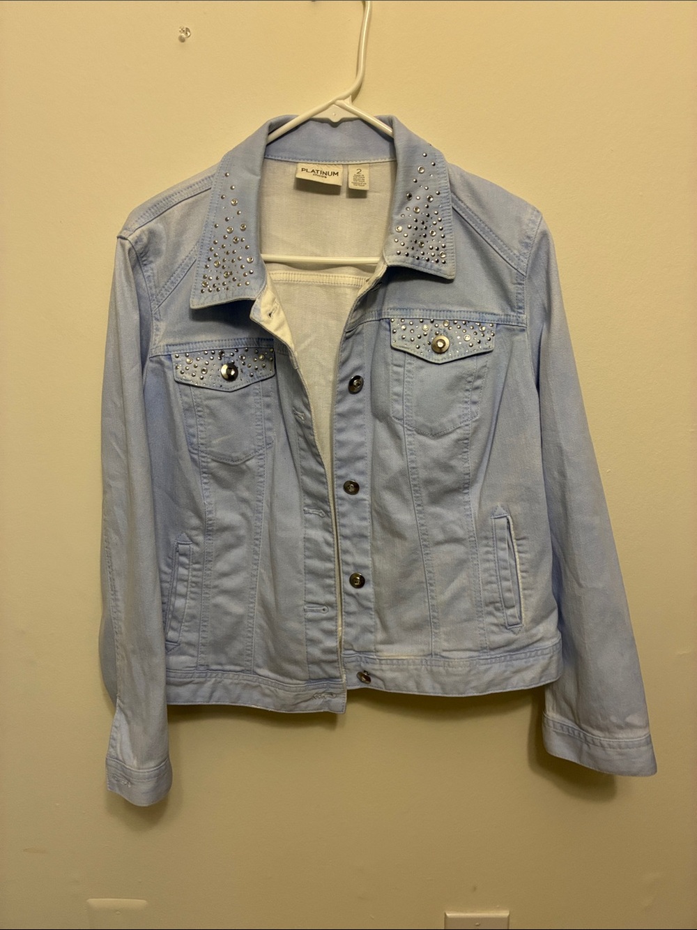 Chico's Light Blue Studded Denim Jacket